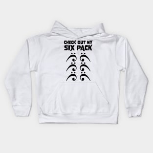 Check Out My Six Pack Bass Clefs for Bass Player Kids Hoodie